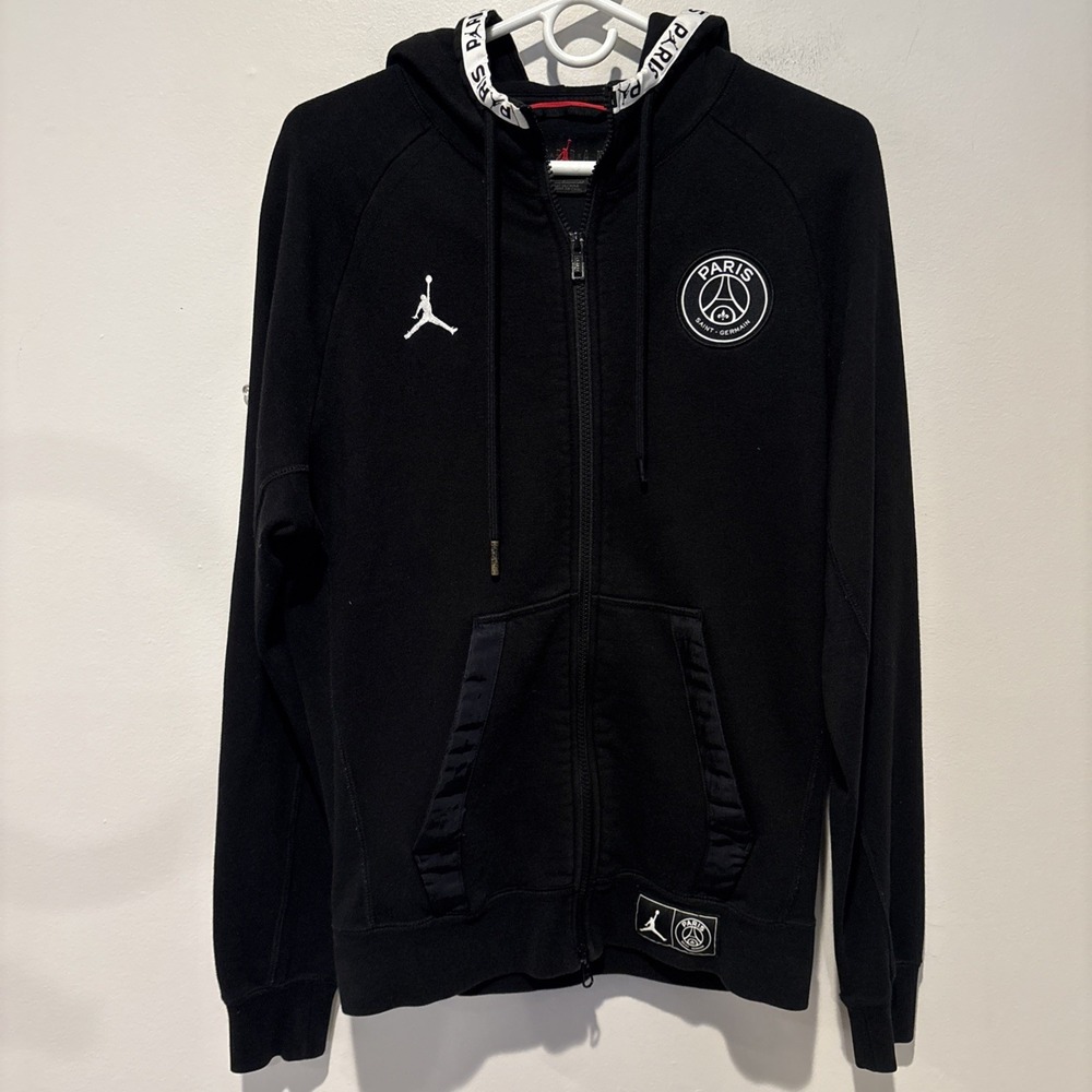 Air Jordan Paris Saint-Germain F.C. Soccer‎ Hoodie Jacket Black Small Men's